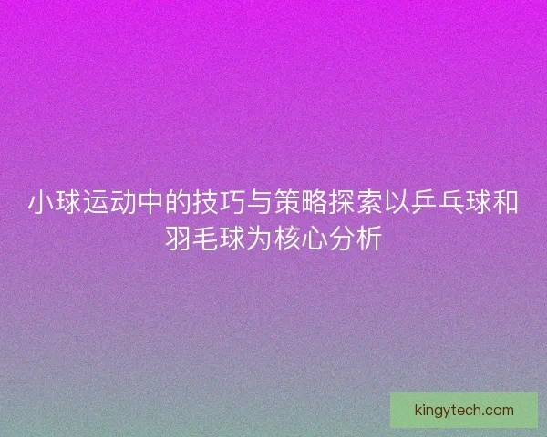 小球运动中的技巧与策略探索以乒乓球和羽毛球为核心分析