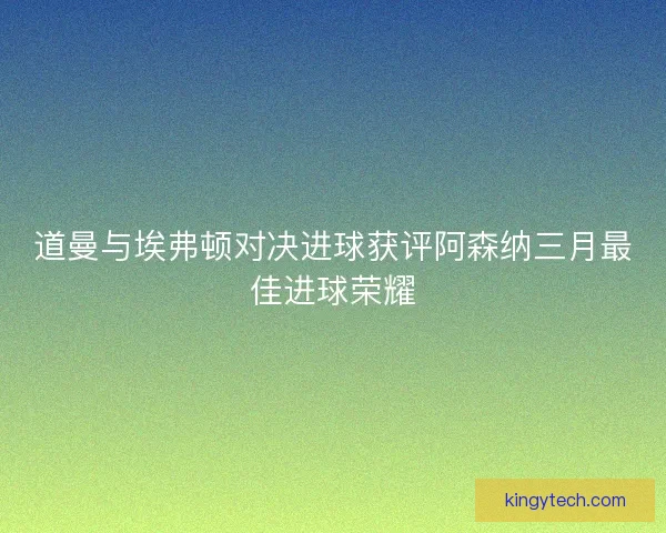 道曼与埃弗顿对决进球获评阿森纳三月最佳进球荣耀